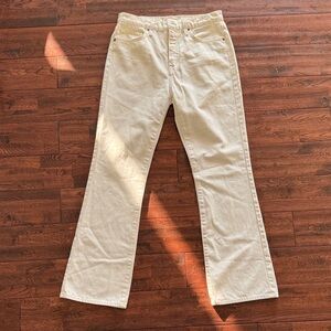 Nili Lotan Cream Boot Cut Jeans